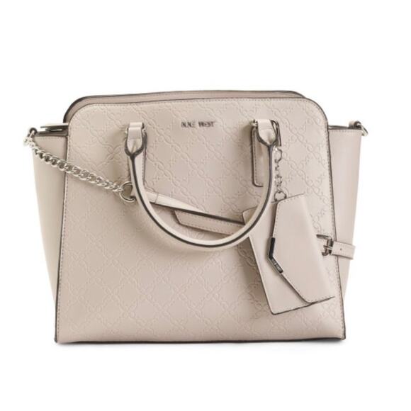 Nine West - Duval Crossbody Satchel Purse in Greystone Handbag *NEW* Top Handle - Picture 1 of 12